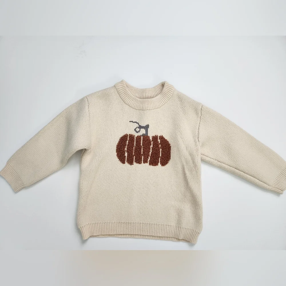 Pumpkin Spice Girls Boys Autumn Knitted Sweater for fall Thanksgiving‎ Size 5T